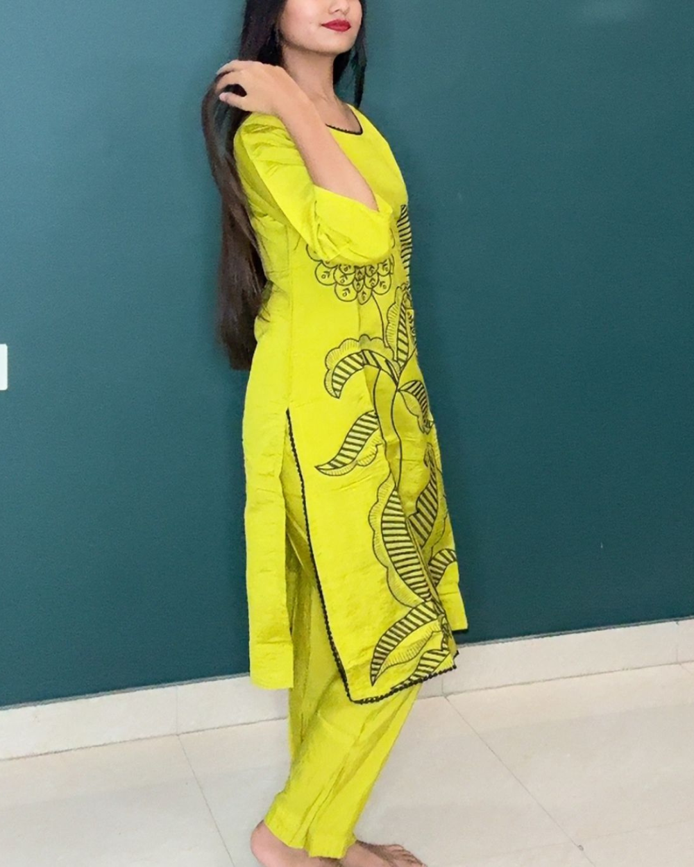 TANRAAYA Cotton Blend Floral print kurta set - Image 3