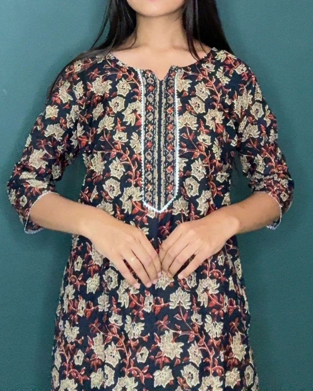 TANRAAYA Cotton Blend Printed kurta set - Image 3